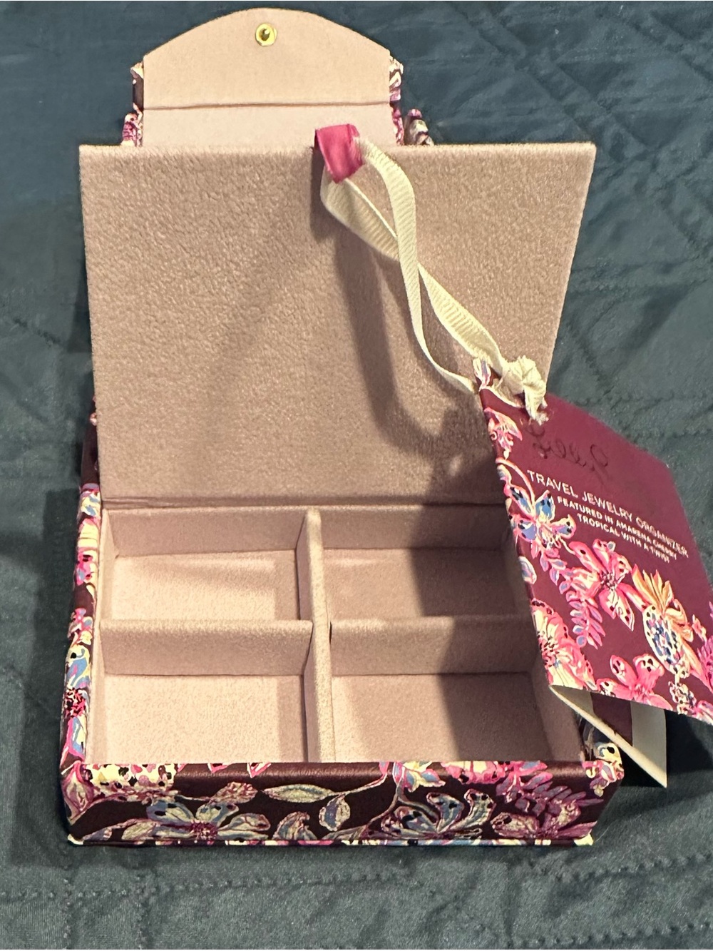 NWT Lilly Pulitzer Floral Jewelry case with 4 separate compartments - Picture 13 of 14